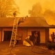 A house burning in a wildfire