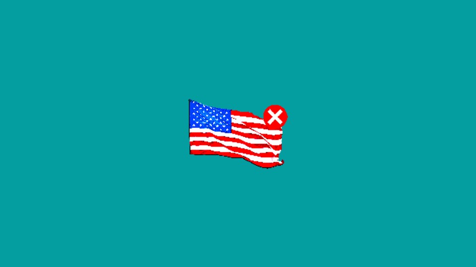 Illustration of the American flag with an X over it