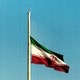 An Iranian flag at half mast