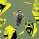 A Brooklyn Nets basketball player surrounded by screaming mouths