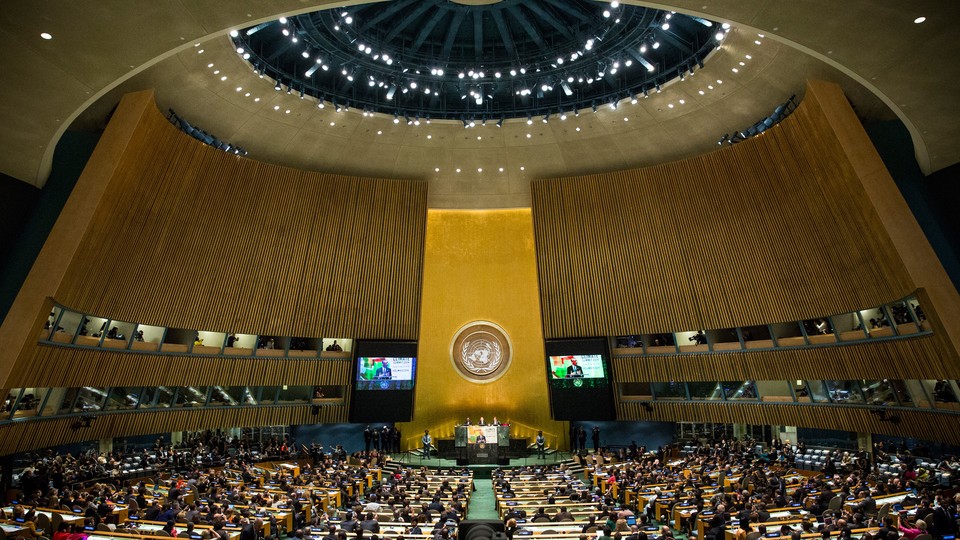 An image of a crowded room for the UN climate conference