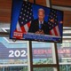 A photo from the RNC of a TV screen with Joe Biden