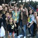 The TikTok stars Joe Waud and Payton Moormeier pose with fans at VidCon 2019.