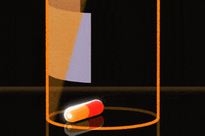 Gif of hand picking up pill