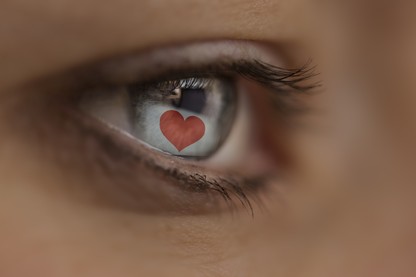 photo of eye with heart over it