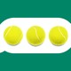 An illustration of a texting bubble with three tennis balls inside