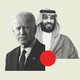 A collage of President Biden and Mohammed bin Salman, side by side