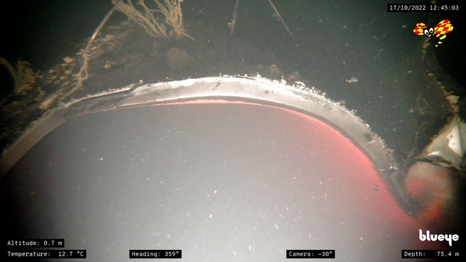 underwater image of pipe damage