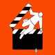 illustration of person hurdling over film clapperboard