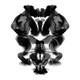 Illustration of Rorschach-style symmetrical inkblots in the shape of primates facing each other