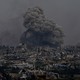 Smoke cloud rises over destruction in Gaza