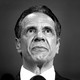 A black-and-white photograph of Andrew Cuomo