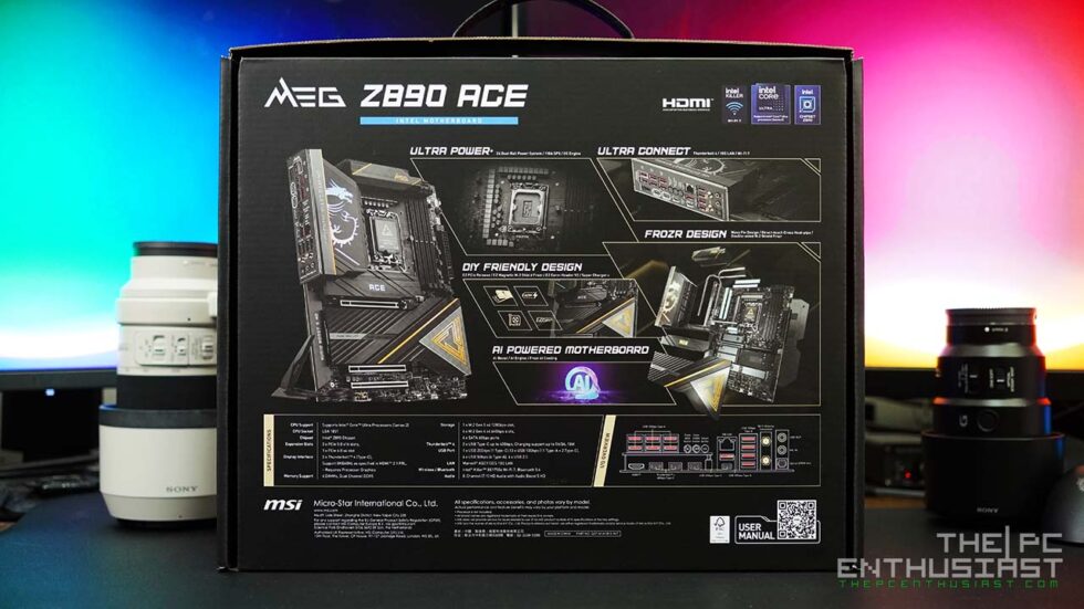 msi meg z890 ace box rear