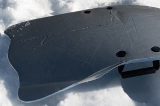 A damaged Woowave Foam Sled.