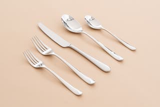 The Robert Welch Kingham Bright Flatware Set.