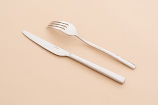 The knife and fork of the Sambonet Linea Q Cutlery Place Set.