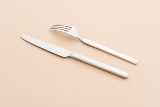 The knife and fork of the Alessi Dry Cutlery Set.