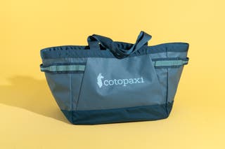 A blue spruce Cotopaxi Allpa 60L Gear Hauler Tote