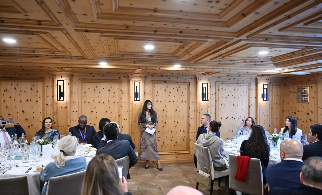 Vice President of Heydar Aliyev Foundation Leyla Aliyeva attends event during World Economic Forum in Davos (PHOTO)