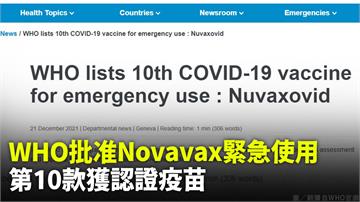 WHO批准Novavax緊急使用　第10款獲認證...