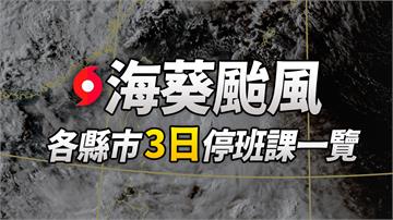 不斷更新／「海葵」颱風撲台 各縣市9/3停班課一...