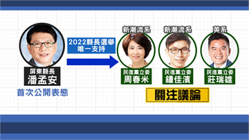 潘孟安力挺周春米「接班」 引發民進黨內熱議