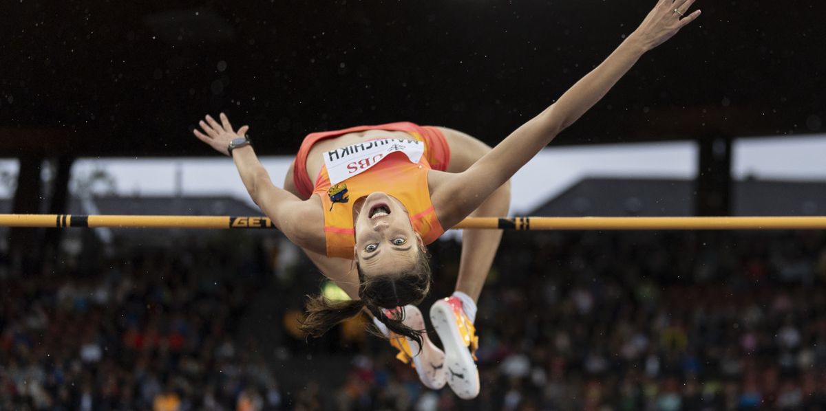 Yaroslavla Mahuchikh aus der Ukraine beim Hochsprung der Frauen während des World Athletics Diamond League Weltklasse Zürich Leichtathletik-Treffens im Letzigrund-Stadion in Zürich, Schweiz, am Donnerstag, 5. September 2024.