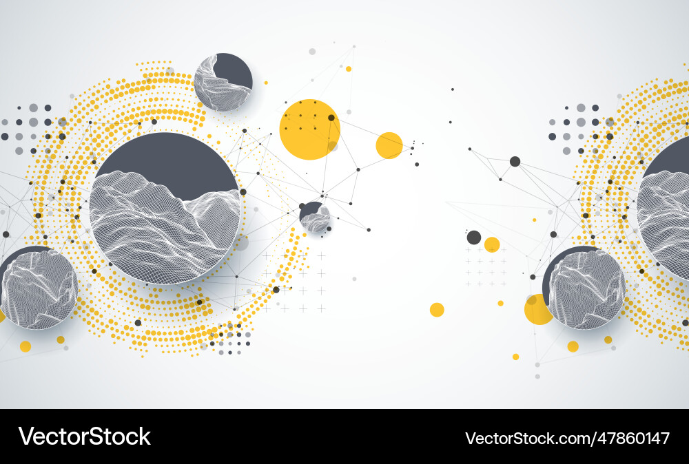 Trendy abstract wireframe background modern vector image