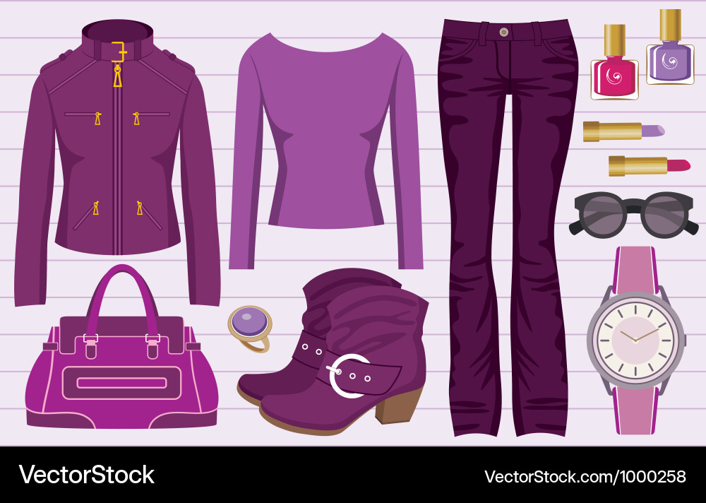 Fashion set with jeans and a jacket vector image