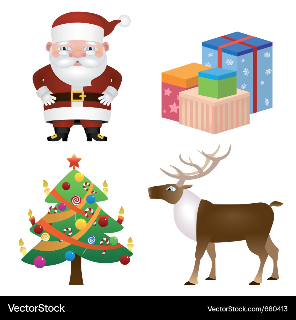 Christmas design elements vector image