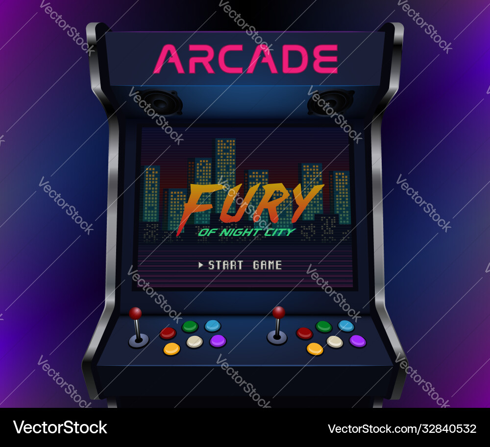 Retro arcade machine vector image