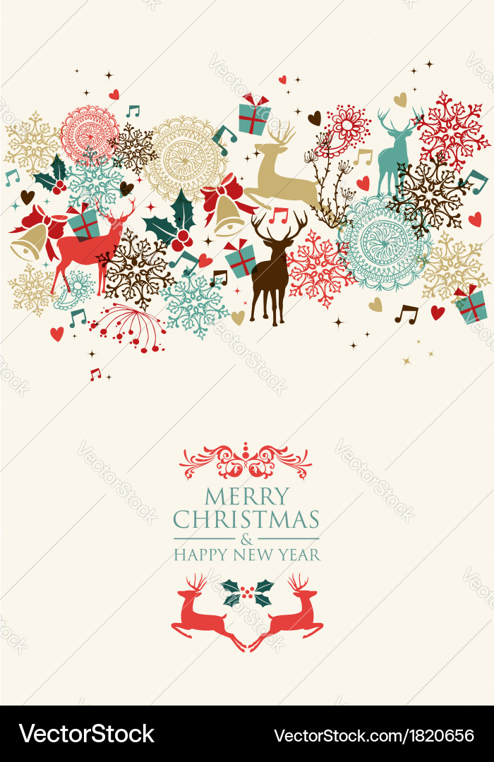 Merry christmas postal card transparency vector image