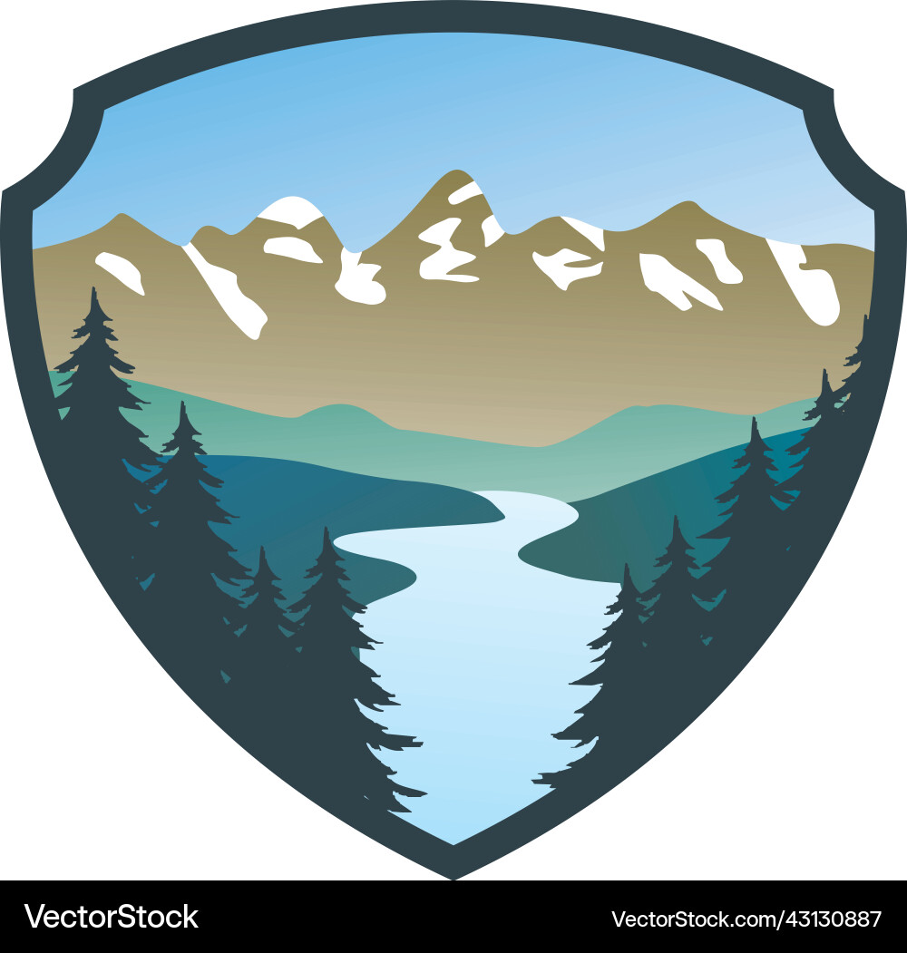 Mountain river outdoor vector image