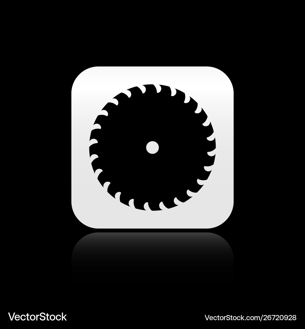 Black circular saw blade icon isolated on vector image