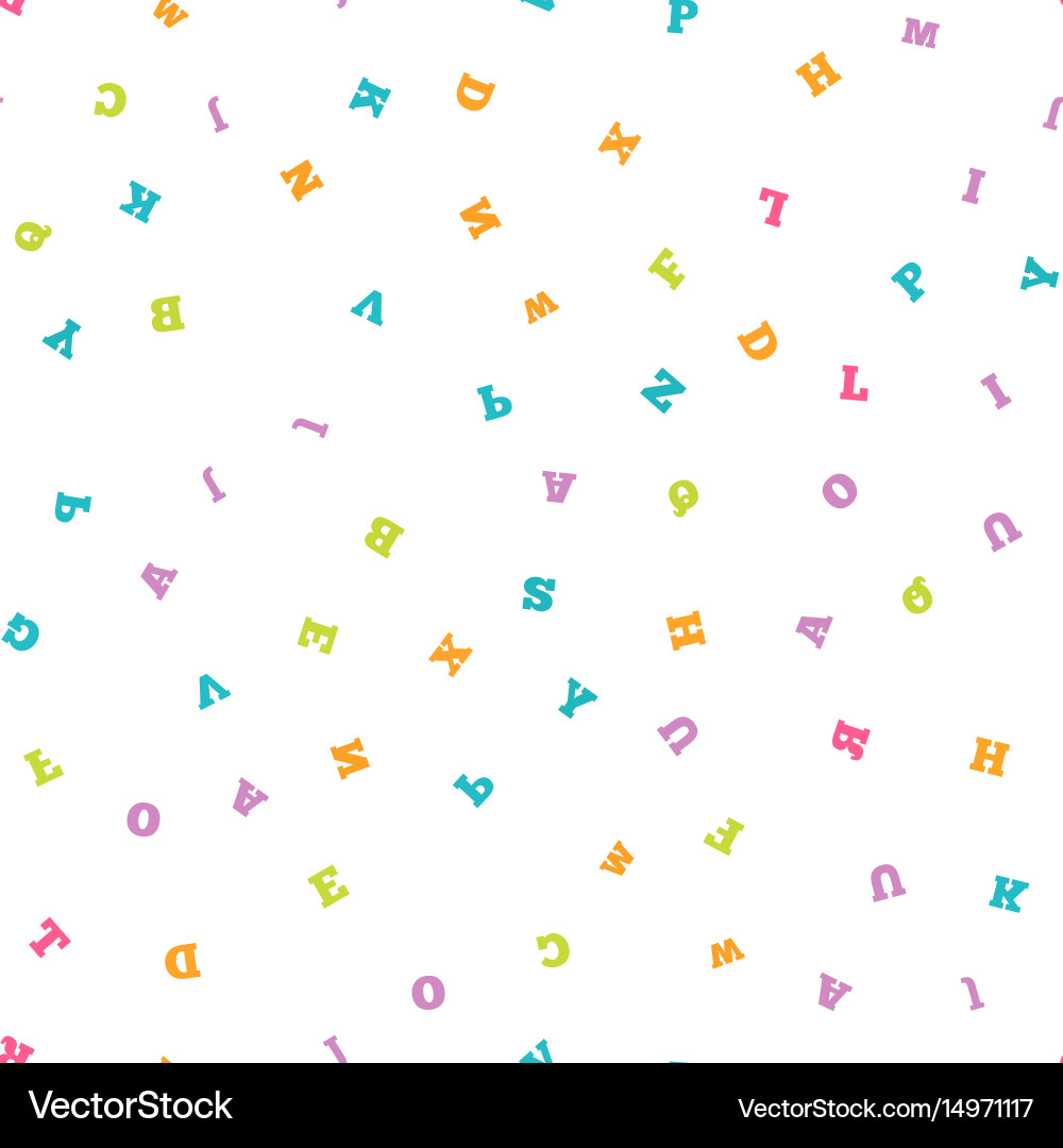 Colorful letter seamless pattern on white vector image