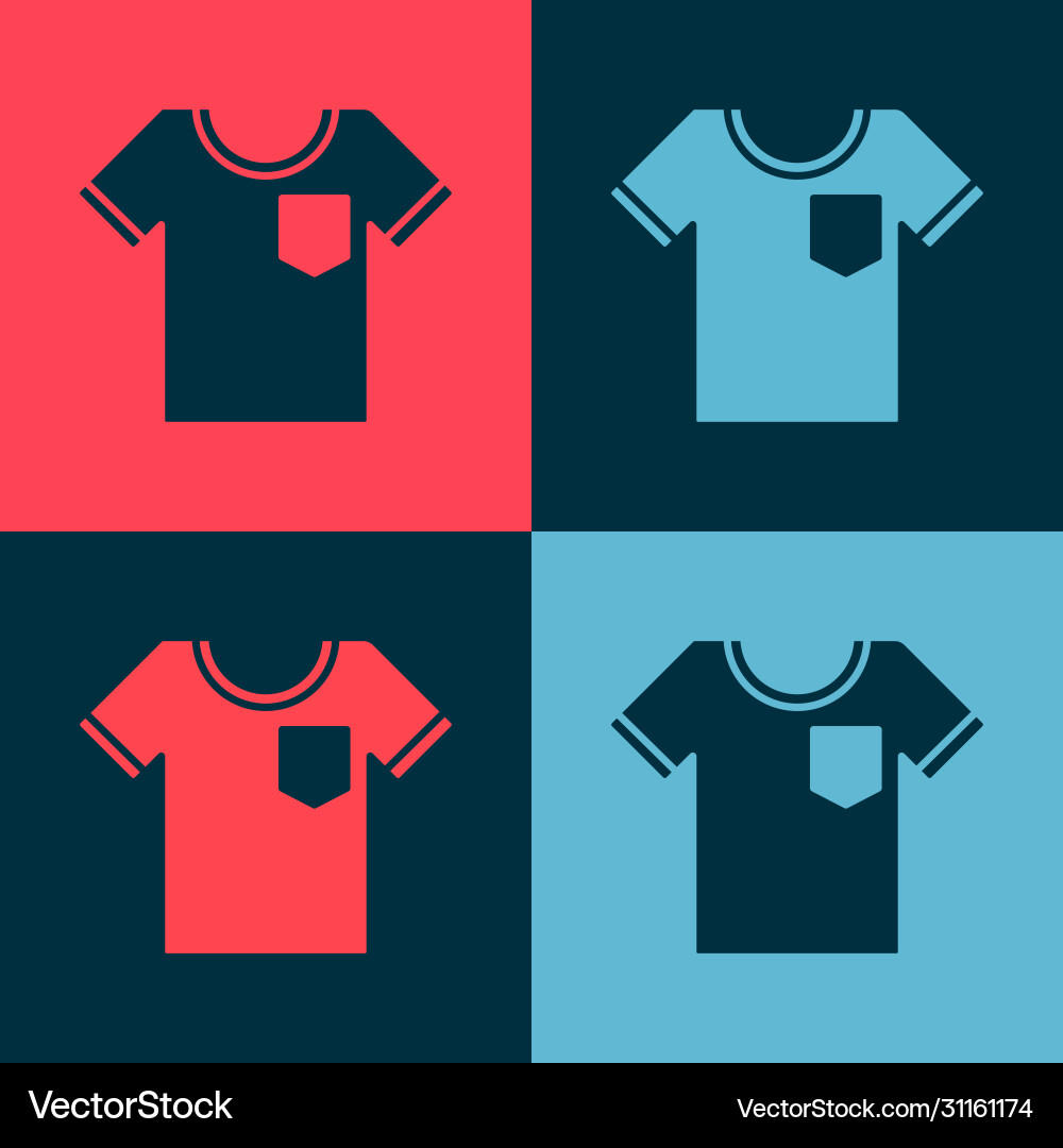 Pop art t-shirt icon isolated on color background vector image