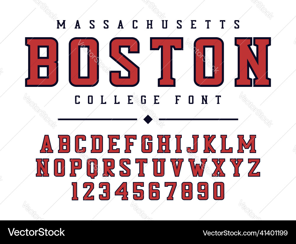 College or university alphabet vector image