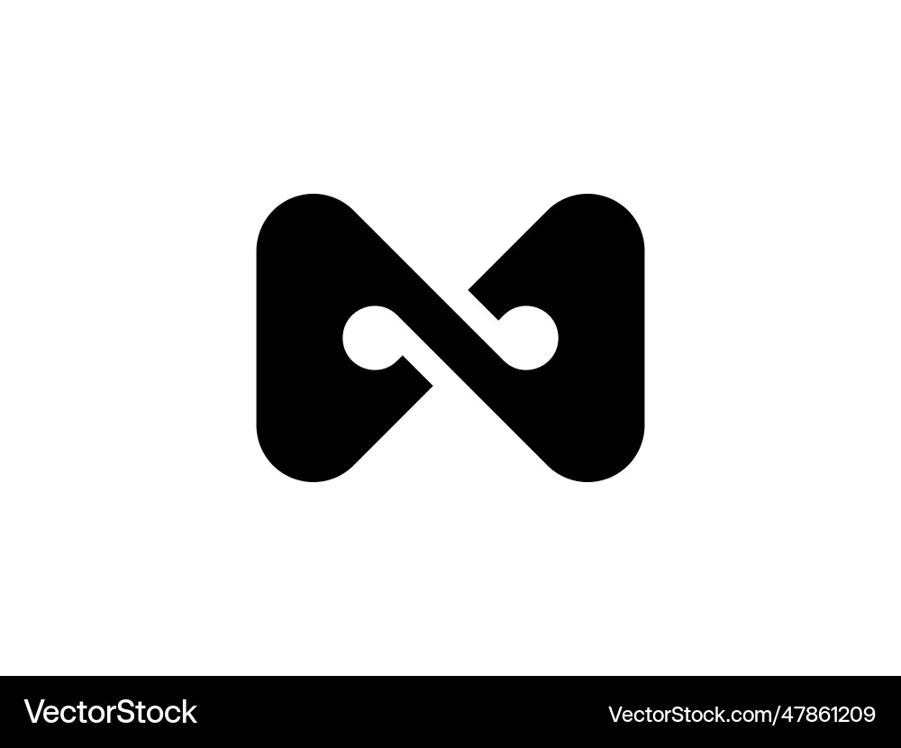 Letter n infinity logo design vector image