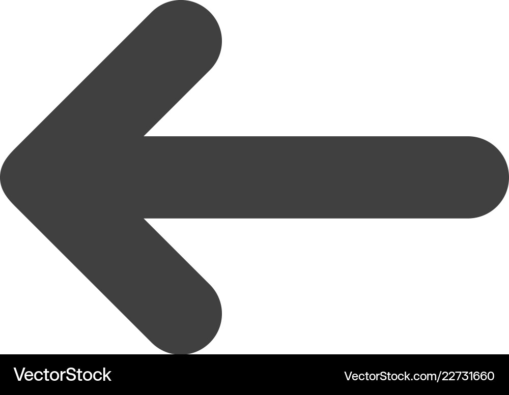 Left arrow flat icon symbol vector image