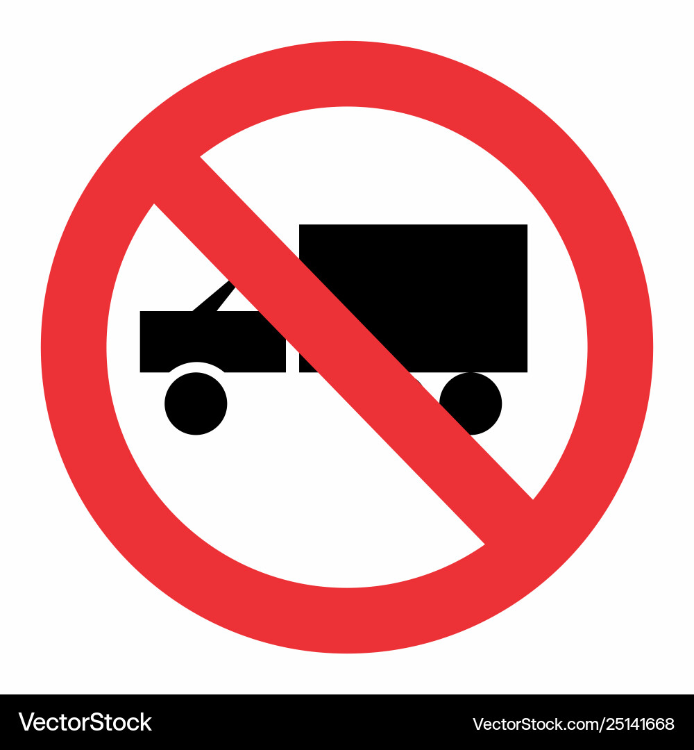 Truck prohibition sign vector image