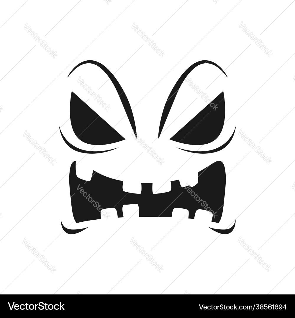 Halloween pumpkin face icon scary emoji vector image