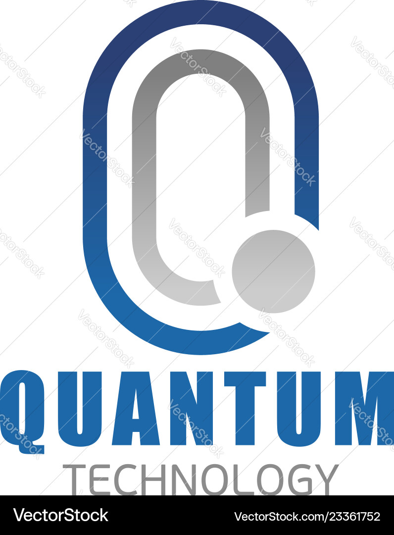 Q letter icon for quantum technology vector image