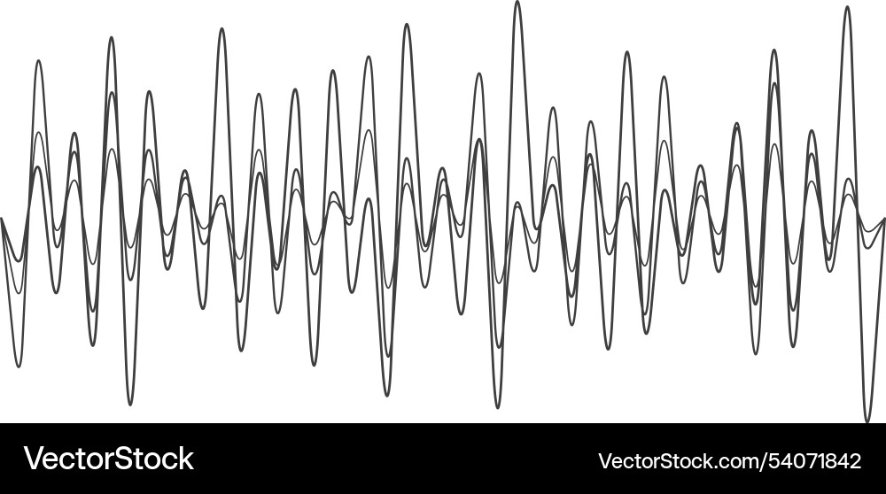 Oscillating lines create abstract sound wave vector image