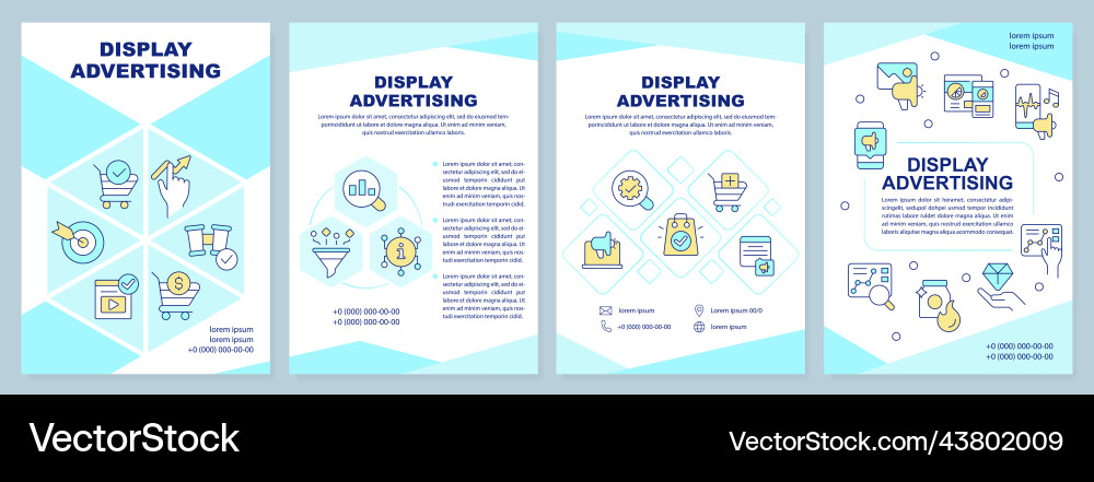 Display advertising cyan brochure template vector image