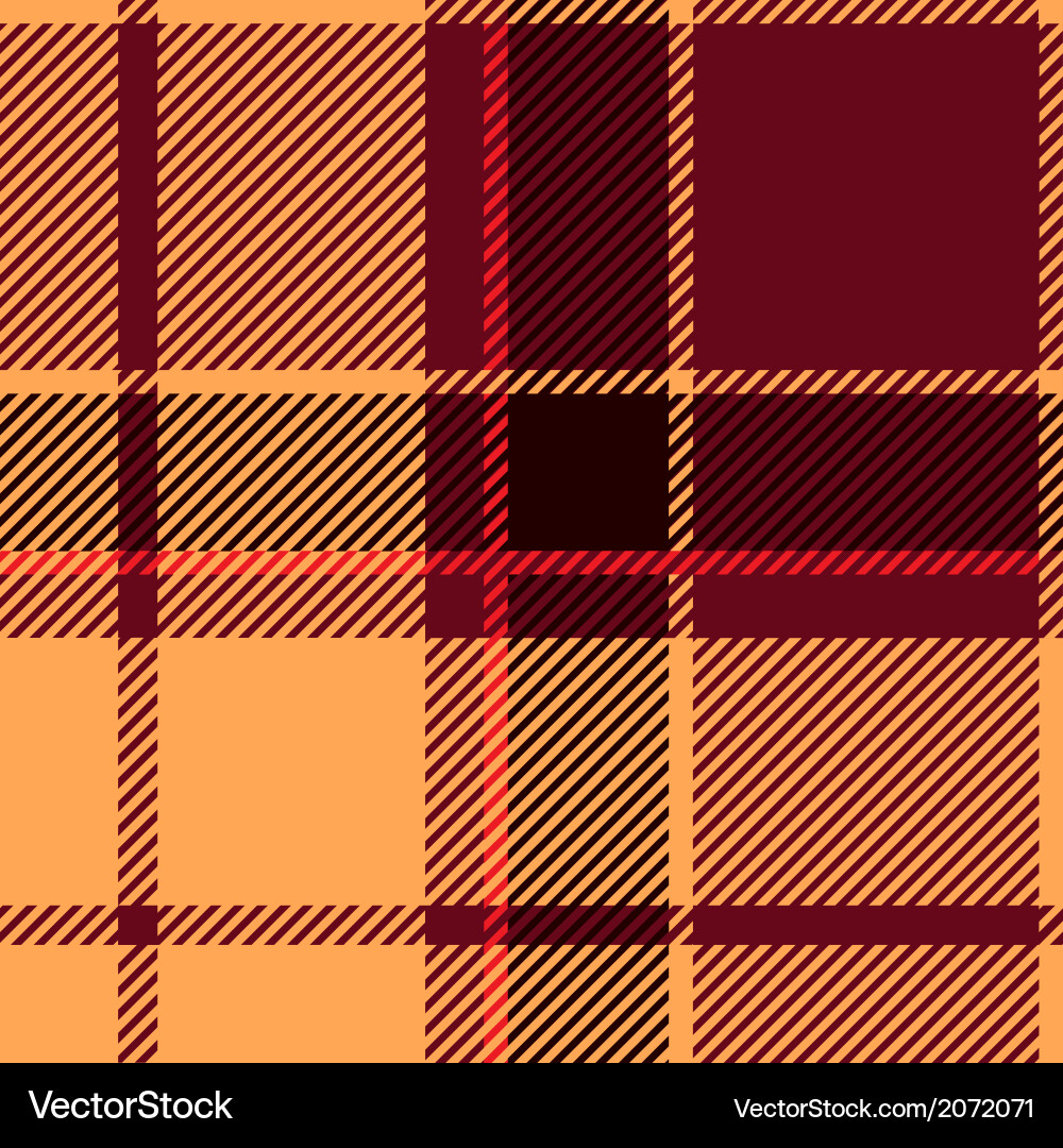 Reddish tartan cloth pattern vector image