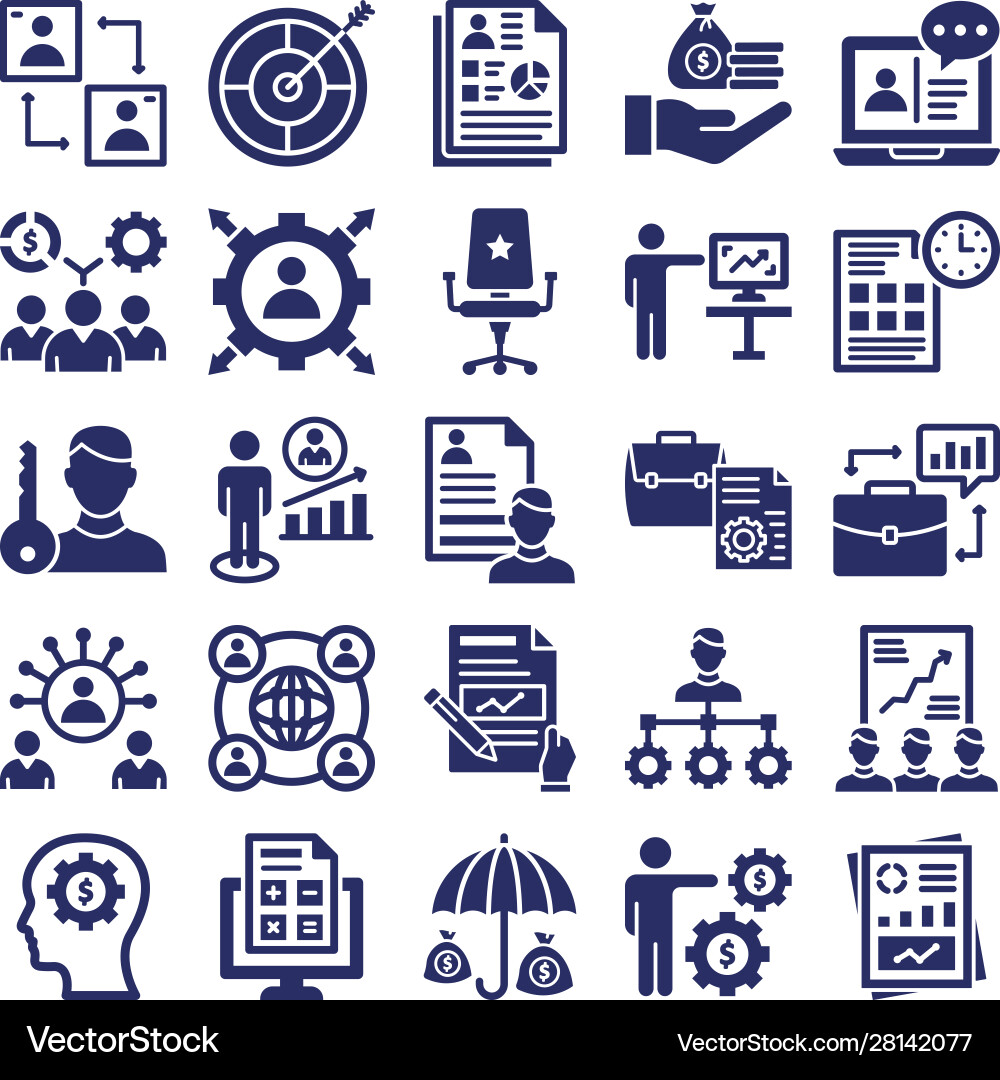 Hr management icons set every single icon vector image