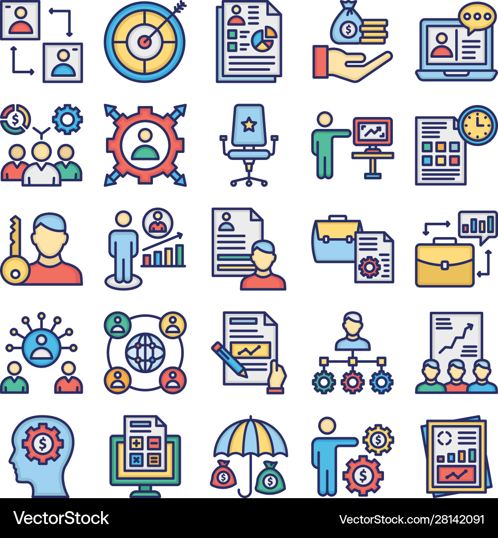 Hr management icons set every single icon vector image