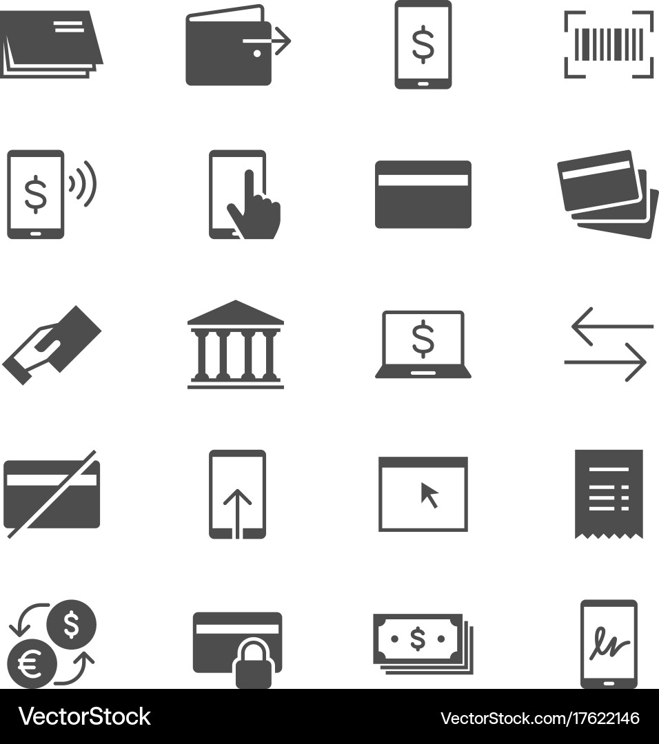 Internet banking flat icons vector image