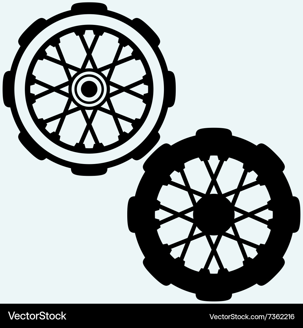 Old wheel motorcycle vector image