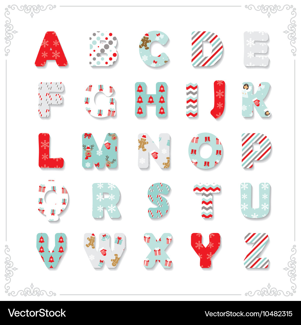 Christmas textile font vector image